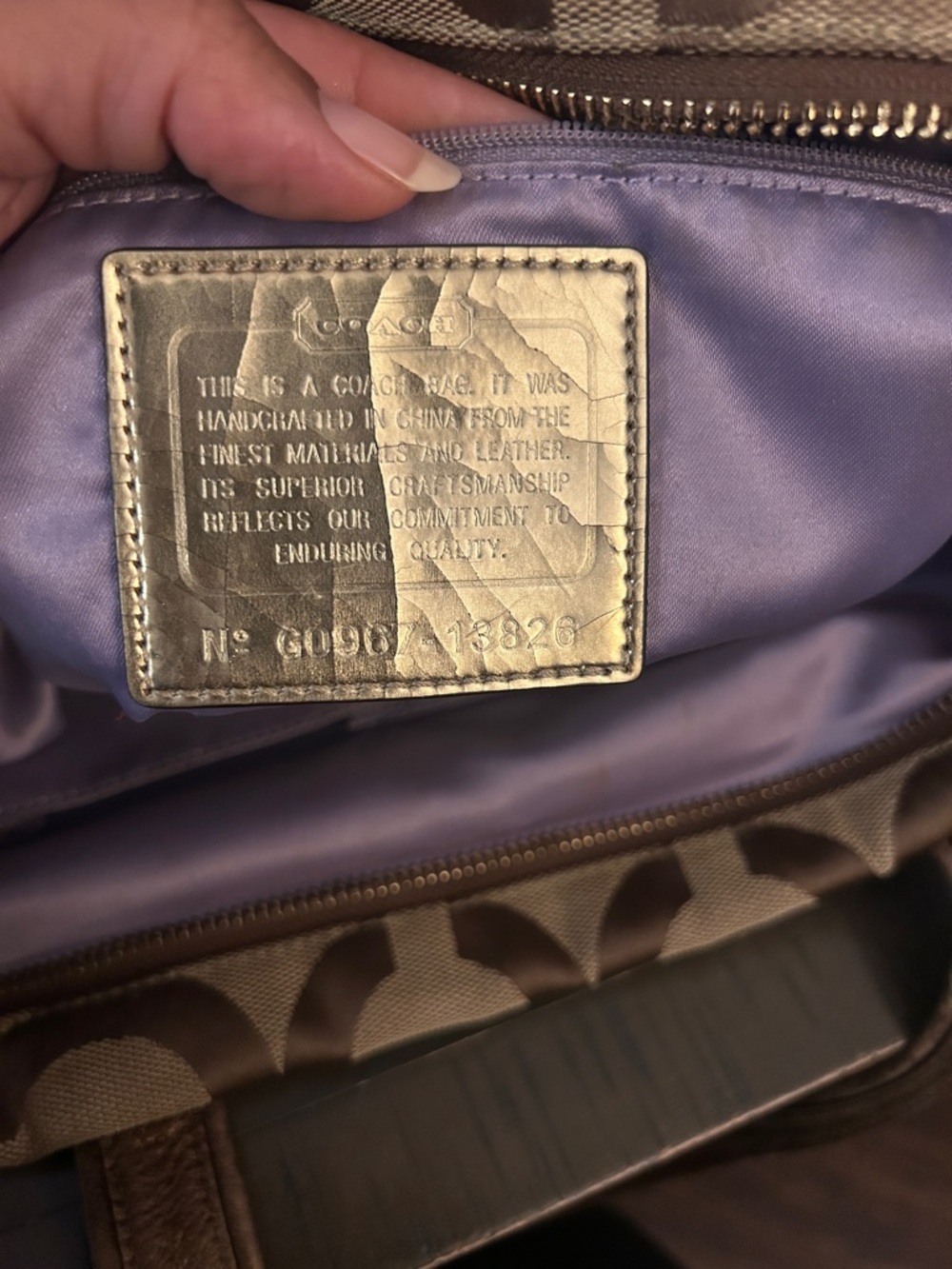 Coach Poppy Signature Op Art Glam Tote bag in Khaki Bronze No. G0967-13826 - Picture 2 of 6